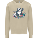 Dabbing Panda Squashing a Unicorn Funny Mens Sweatshirt Jumper Sand