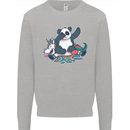 Dabbing Panda Squashing a Unicorn Funny Mens Sweatshirt Jumper Sports Grey