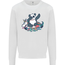 Dabbing Panda Squashing a Unicorn Funny Mens Sweatshirt Jumper White