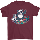 Dabbing Panda Squashing a Unicorn Funny Mens T-Shirt Cotton Gildan Maroon