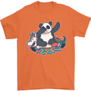 Dabbing Panda Squashing a Unicorn Funny Mens T-Shirt Cotton Gildan Orange
