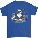 Dabbing Panda Squashing a Unicorn Funny Mens T-Shirt Cotton Gildan Royal Blue