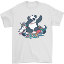 Dabbing Panda Squashing a Unicorn Funny Mens T-Shirt Cotton Gildan White