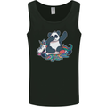 Dabbing Panda Squashing a Unicorn Funny Mens Vest Tank Top Black