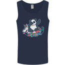 Dabbing Panda Squashing a Unicorn Funny Mens Vest Tank Top Navy Blue