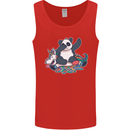 Dabbing Panda Squashing a Unicorn Funny Mens Vest Tank Top Red