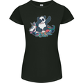 Dabbing Panda Squashing a Unicorn Funny Womens Petite Cut T-Shirt Black