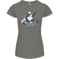 Dabbing Panda Squashing a Unicorn Funny Womens Petite Cut T-Shirt Charcoal