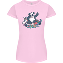 Dabbing Panda Squashing a Unicorn Funny Womens Petite Cut T-Shirt Light Pink