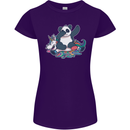 Dabbing Panda Squashing a Unicorn Funny Womens Petite Cut T-Shirt Purple