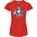 Dabbing Panda Squashing a Unicorn Funny Womens Petite Cut T-Shirt Red