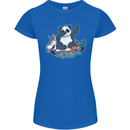 Dabbing Panda Squashing a Unicorn Funny Womens Petite Cut T-Shirt Royal Blue