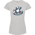 Dabbing Panda Squashing a Unicorn Funny Womens Petite Cut T-Shirt Sports Grey