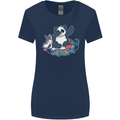 Dabbing Panda Squashing a Unicorn Funny Womens Wider Cut T-Shirt Navy Blue