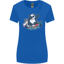 Dabbing Panda Squashing a Unicorn Funny Womens Wider Cut T-Shirt Royal Blue