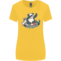 Dabbing Panda Squashing a Unicorn Funny Womens Wider Cut T-Shirt Yellow