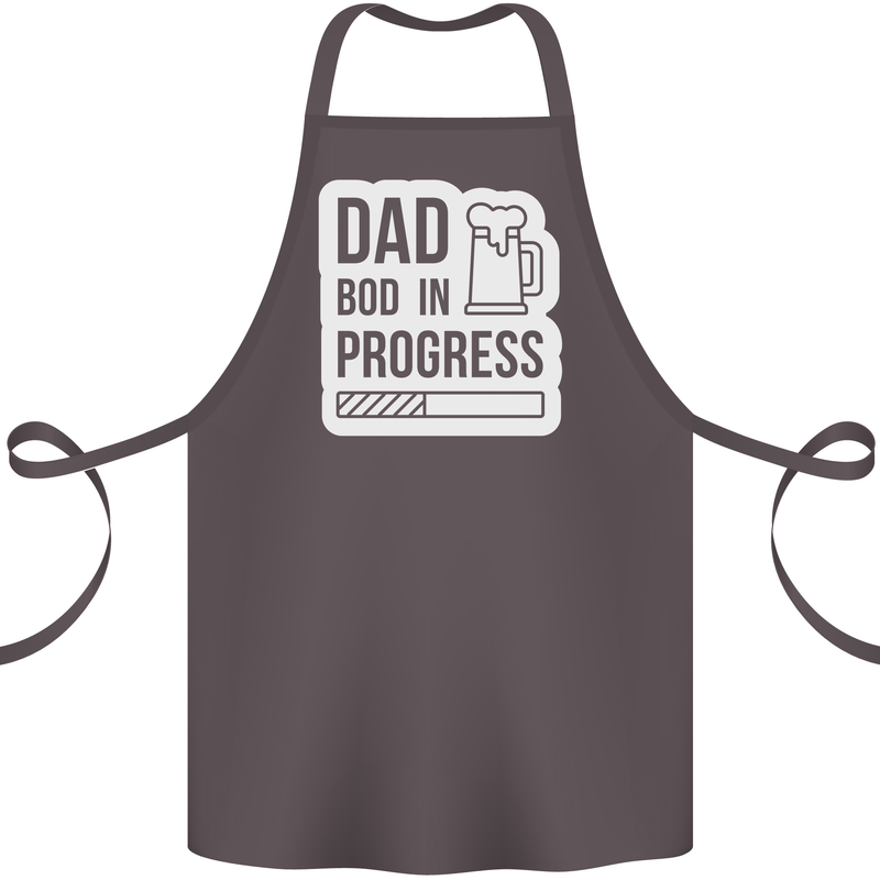 Dad Bod In Progress Funny Fathers Day Body Cotton Apron 100% Organic Dark Grey