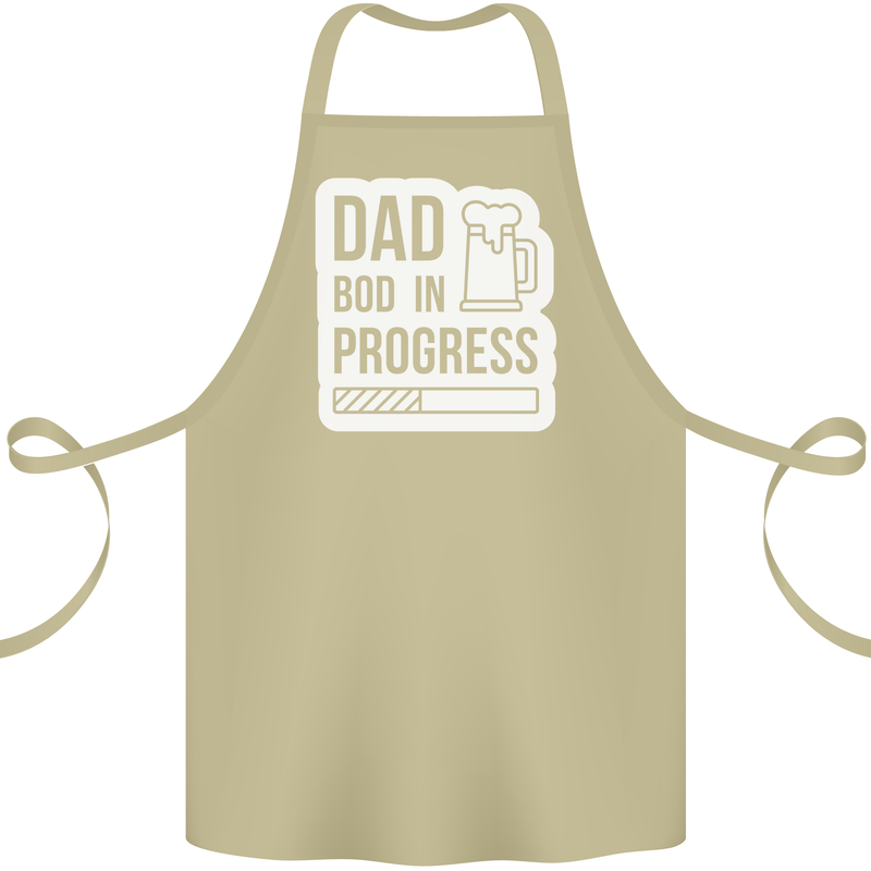 Dad Bod In Progress Funny Fathers Day Body Cotton Apron 100% Organic Khaki