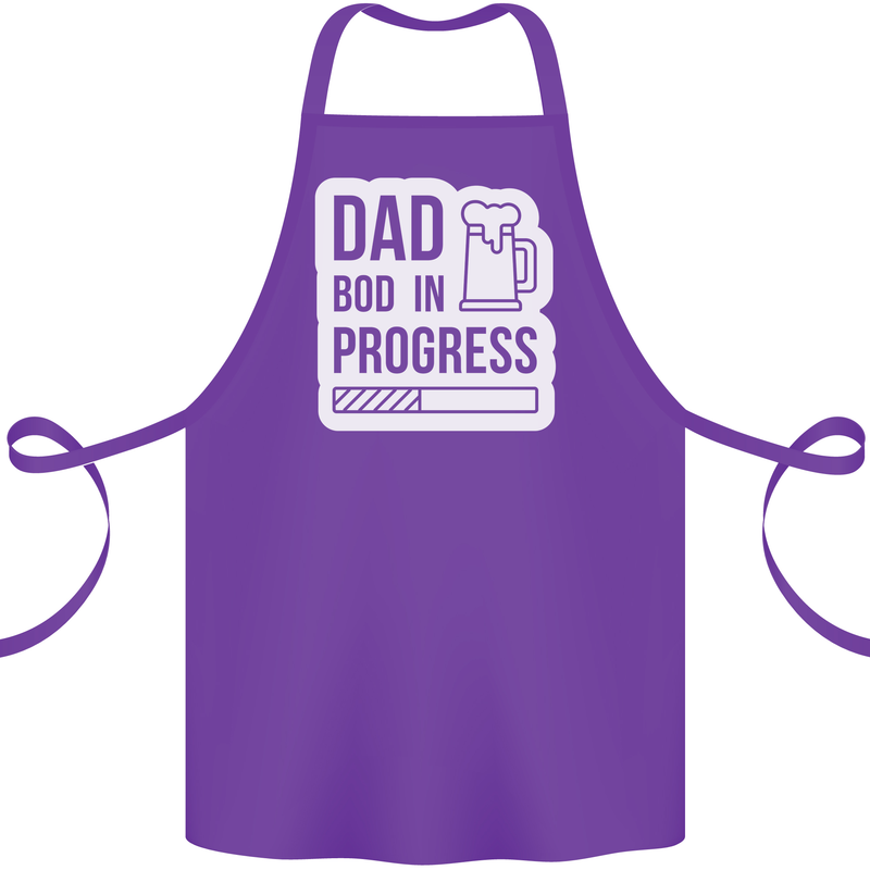 Dad Bod In Progress Funny Fathers Day Body Cotton Apron 100% Organic Purple