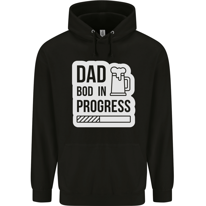 Dad Bod In Progress Funny Fathers Day Body Mens 80% Cotton Hoodie Black