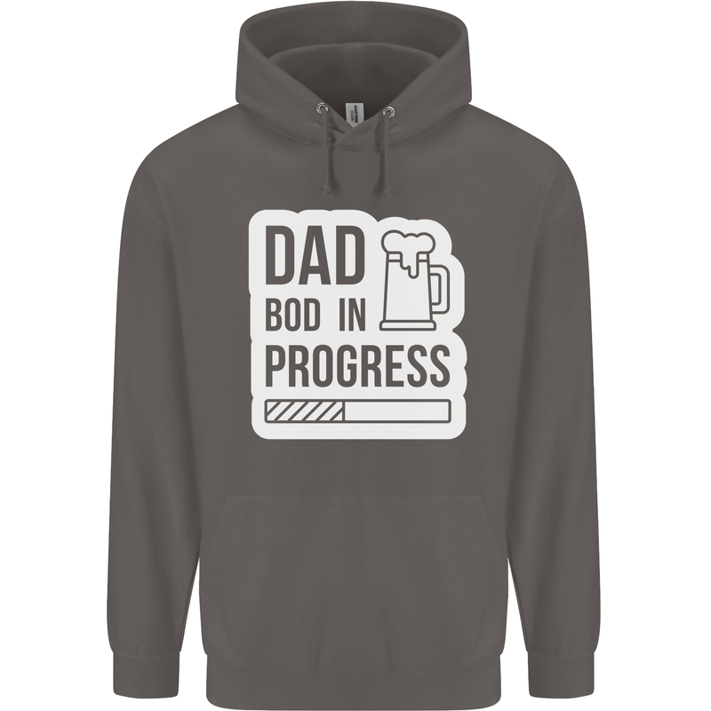 Dad Bod In Progress Funny Fathers Day Body Mens 80% Cotton Hoodie Charcoal