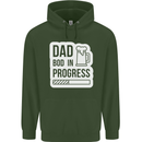 Dad Bod In Progress Funny Fathers Day Body Mens 80% Cotton Hoodie Forest Green