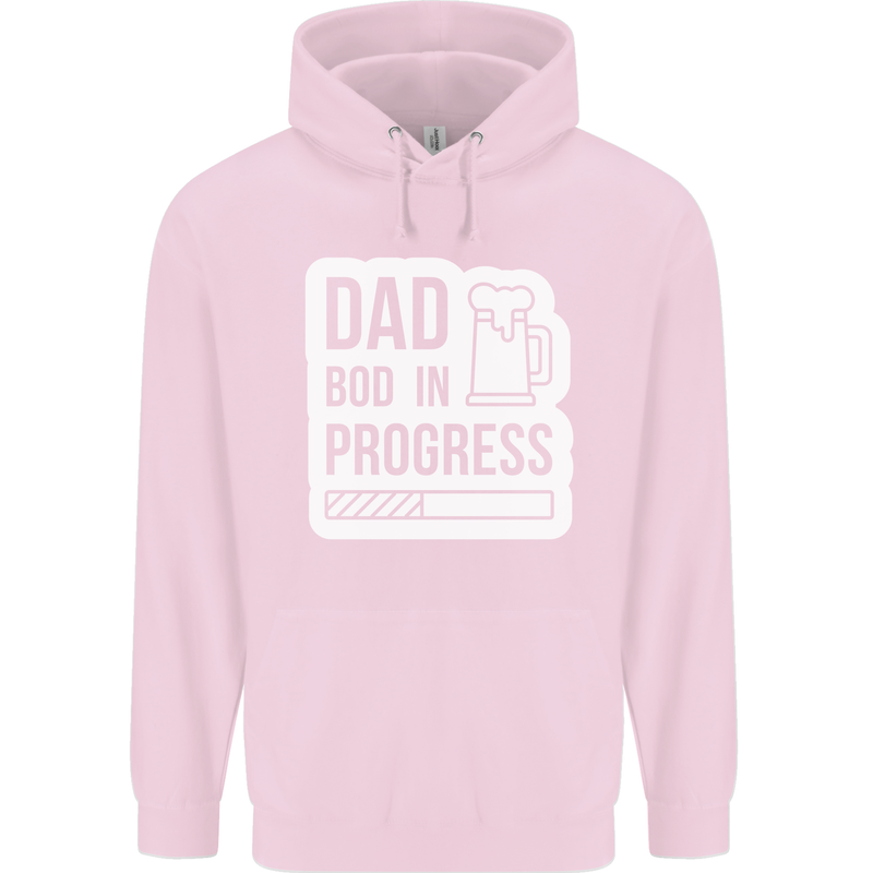 Dad Bod In Progress Funny Fathers Day Body Mens 80% Cotton Hoodie Light Pink