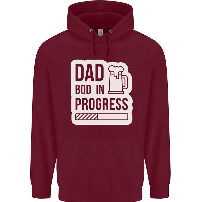 Dad Bod In Progress Funny Fathers Day Body Mens 80% Cotton Hoodie Maroon