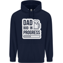 Dad Bod In Progress Funny Fathers Day Body Mens 80% Cotton Hoodie Navy Blue