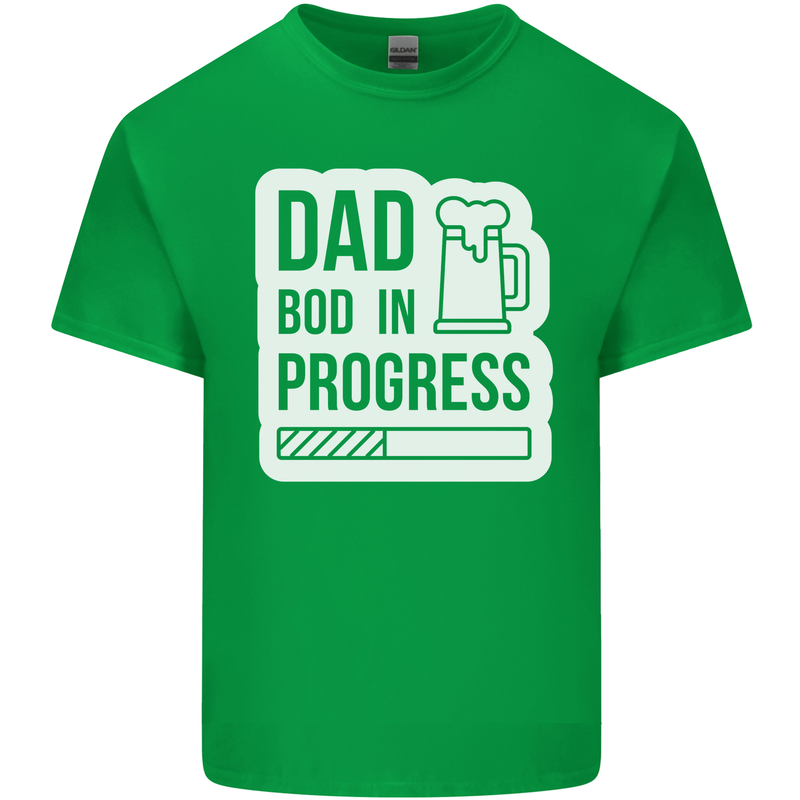 Dad Bod In Progress Funny Fathers Day Body Mens Cotton T-Shirt Tee Top Irish Green