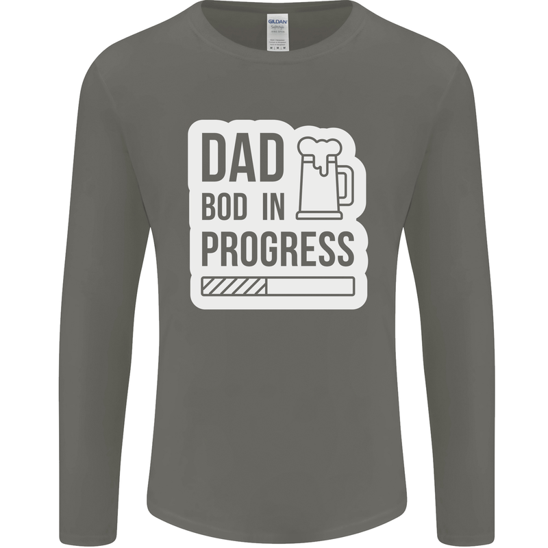 Dad Bod In Progress Funny Fathers Day Body Mens Long Sleeve T-Shirt Charcoal