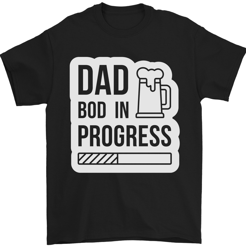 Dad Bod In Progress Funny Fathers Day Body Mens T-Shirt Cotton Gildan Black