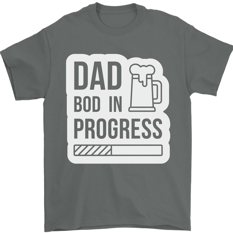 Dad Bod In Progress Funny Fathers Day Body Mens T-Shirt Cotton Gildan Charcoal