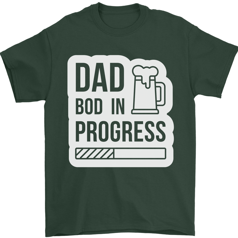 Dad Bod In Progress Funny Fathers Day Body Mens T-Shirt Cotton Gildan Forest Green