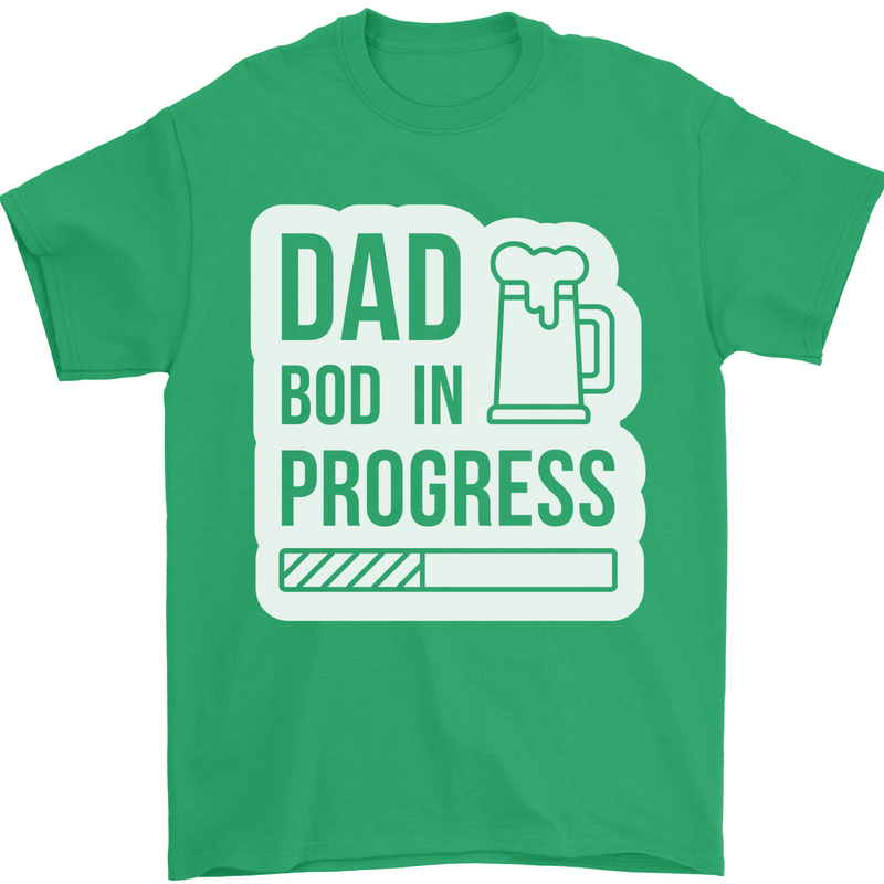 Dad Bod In Progress Funny Fathers Day Body Mens T-Shirt Cotton Gildan Irish Green