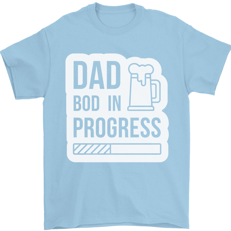 Dad Bod In Progress Funny Fathers Day Body Mens T-Shirt Cotton Gildan Light Blue