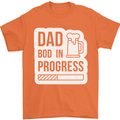 Dad Bod In Progress Funny Fathers Day Body Mens T-Shirt Cotton Gildan Orange