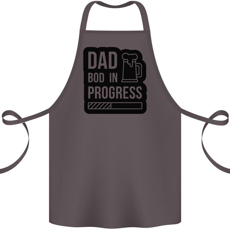 Dad Bod In Progress Funny Fathers Day Cotton Apron 100% Organic Dark Grey