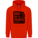 Dad Bod In Progress Funny Fathers Day Mens 80% Cotton Hoodie Bright Red