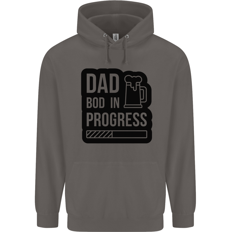 Dad Bod In Progress Funny Fathers Day Mens 80% Cotton Hoodie Charcoal