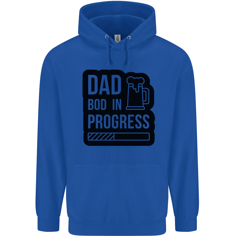 Dad Bod In Progress Funny Fathers Day Mens 80% Cotton Hoodie Royal Blue