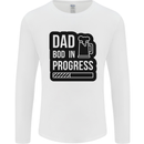 Dad Bod In Progress Funny Fathers Day Mens Long Sleeve T-Shirt White