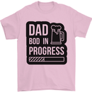 Dad Bod In Progress Funny Fathers Day Mens T-Shirt Cotton Gildan Light Pink
