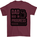 Dad Bod In Progress Funny Fathers Day Mens T-Shirt Cotton Gildan Maroon