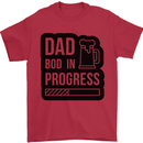 Dad Bod In Progress Funny Fathers Day Mens T-Shirt Cotton Gildan Red