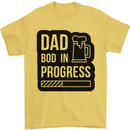 Dad Bod In Progress Funny Fathers Day Mens T-Shirt Cotton Gildan Yellow