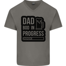 Dad Bod In Progress Funny Fathers Day Mens V-Neck Cotton T-Shirt Charcoal