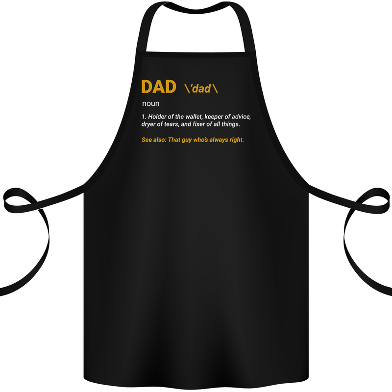 Dad Definition Funny Father's Day Cotton Apron 100% Organic Black