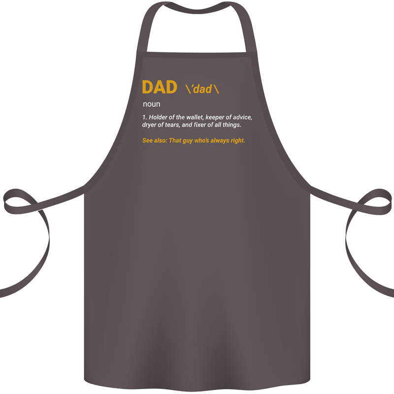 Dad Definition Funny Father's Day Cotton Apron 100% Organic Dark Grey