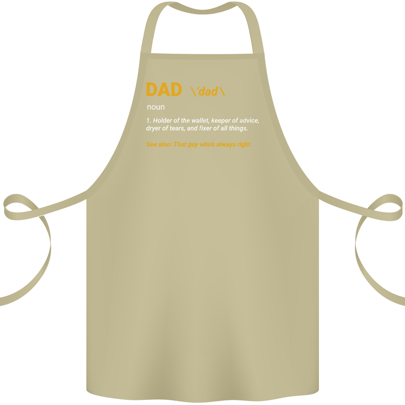Dad Definition Funny Father's Day Cotton Apron 100% Organic Khaki